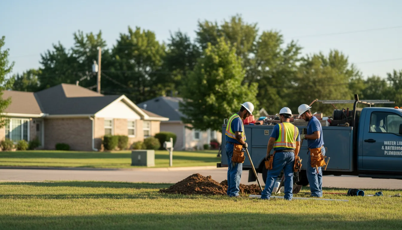Residential water line and bathroom plumbing service in Avoca, TX